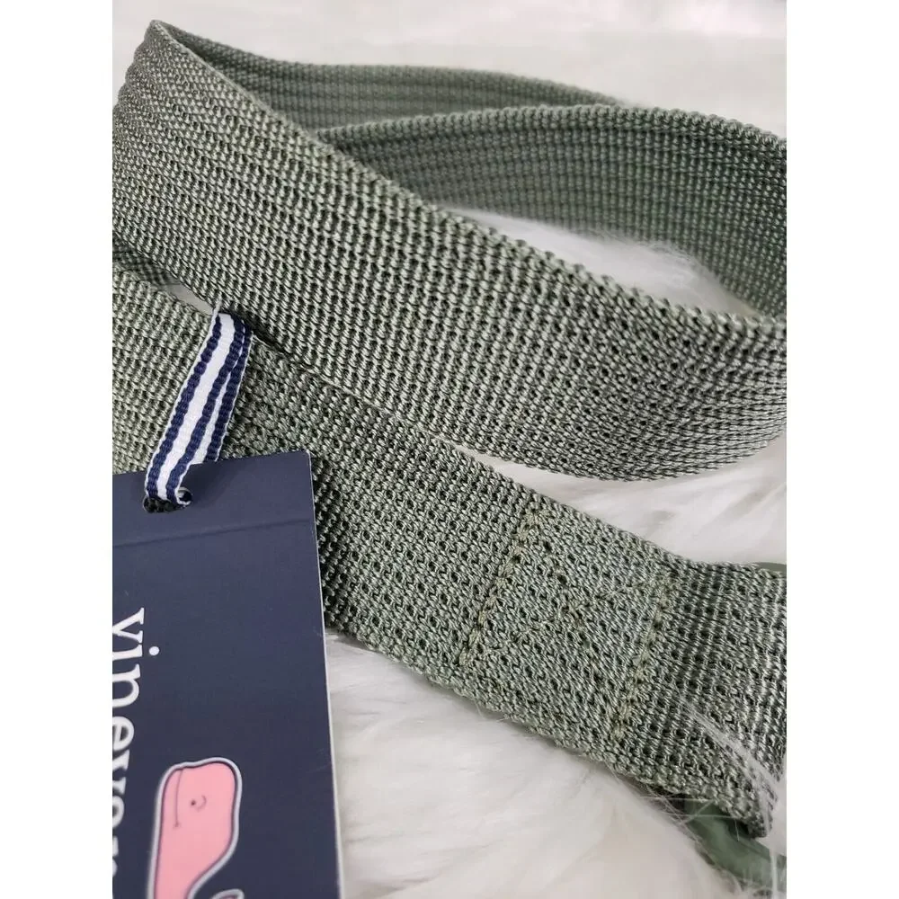 NWT Vineyard Vines MENS XS SOLID TEXTURE CANVAS D RING BELT Green Fall Golf Prep - Picture 3 of 5